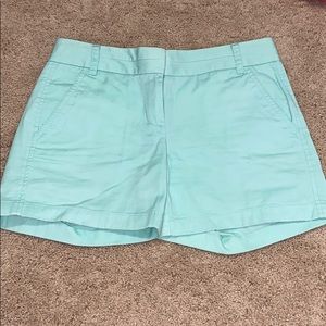 Mint green colored shorts